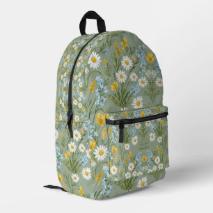 Cottagecore-Wildblumenwiesen-Muster Bedruckter Rucksack