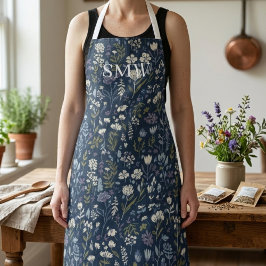 Cottagecore Wildflower – Personalized Monogram Schürze