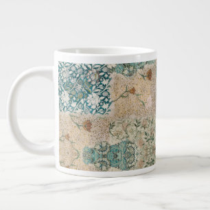 Cottagecore William Morris Aquamarin Coral Floral Jumbo-Tasse