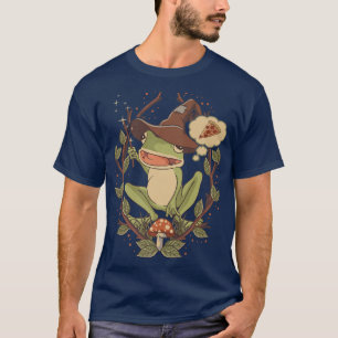 CottageCore Wizard Frog Pizza Lover Mush T-Shirt