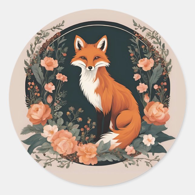 Cottages Fox Runder Aufkleber (Vorderseite)