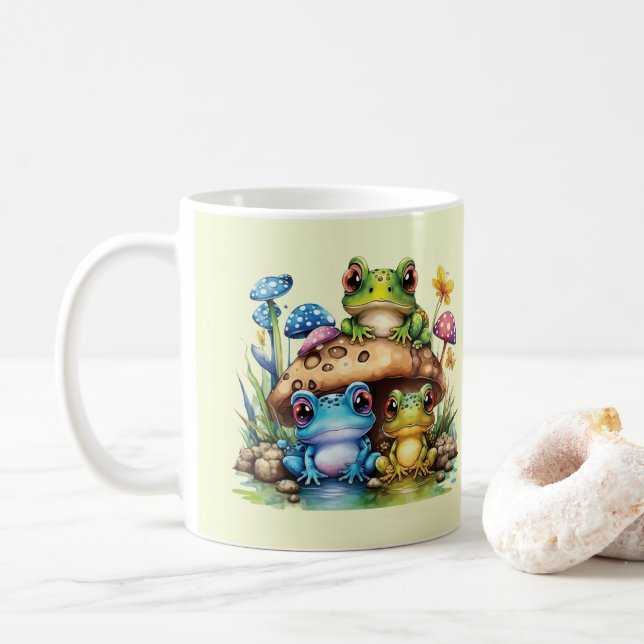 Cottages Toadstool Pilz und Frosch Kaffeetasse (Mit Donut)