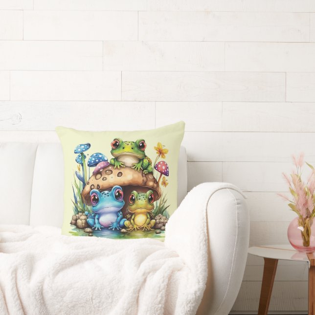 Cottages Toadstool Pilz und Frosch Kissen (Liege)