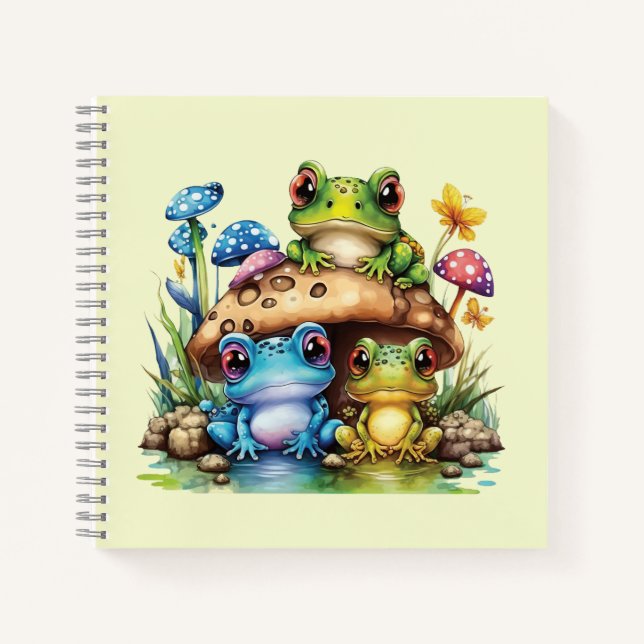 Cottages Toadstool Pilz und Frosch Notizbuch (Vorderseite)
