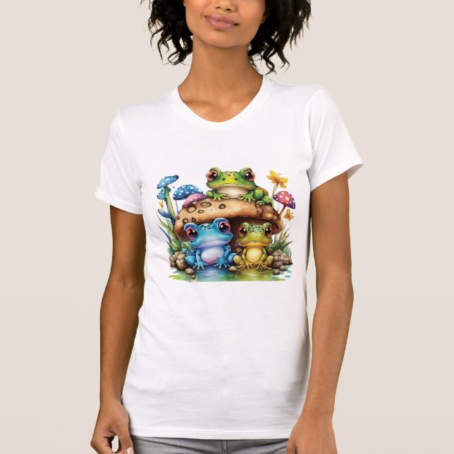 Cottages Toadstool Pilz und Frosch T-Shirt (Vorderseite)