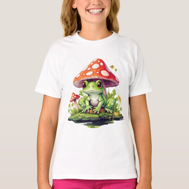 Cottages Toadstool Pilz und Frosch T-Shirt (Vorderseite)