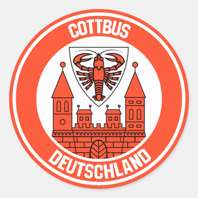 Cottbus RundEmblem Runder Aufkleber (Vorderseite)