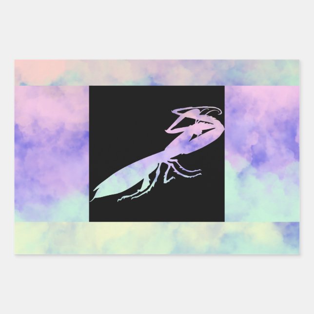 Cotten Candy Clouds Praying Mantis Geschenkpapier Set (Vorderseite 3)