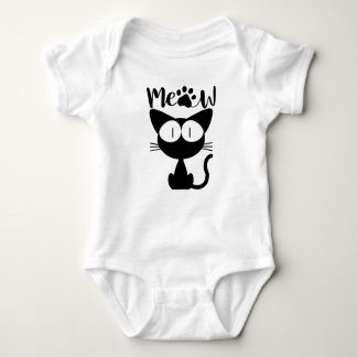 Cotton Baby Shirt with hat Black Cat Design