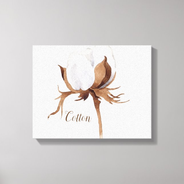 Cotton Blume Aquarellbilder drucken Leinwanddruck (Vorderseite)