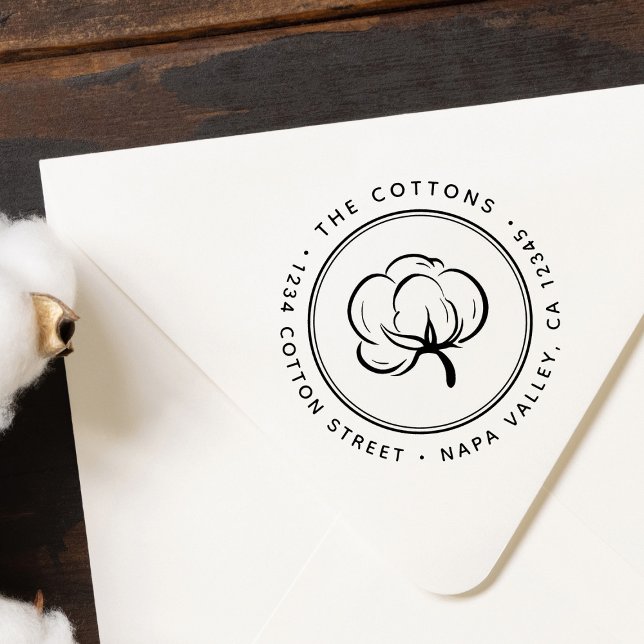Cotton Boll Return Addresse Permastempel (Von Creator hochgeladen)