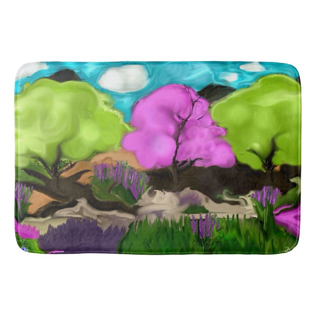 Cotton Candy Abstrakt Art Badematte (Vorderseite)