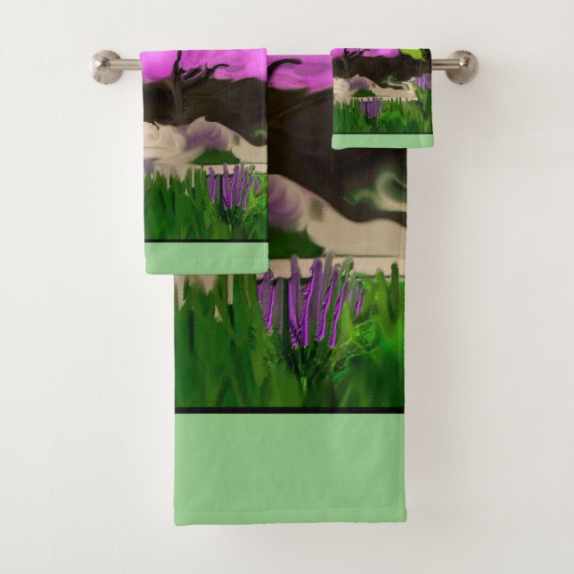 Cotton Candy Abstrakt Art Badhandtuch Set (Insitu)