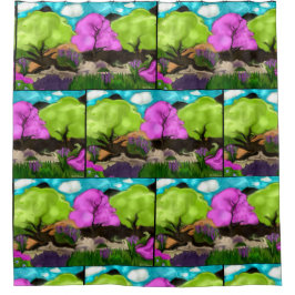 Cotton Candy Abstrakt Art Duschvorhang