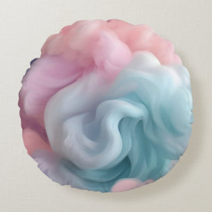 Cotton Candy Abstrakt Rundes Kissen