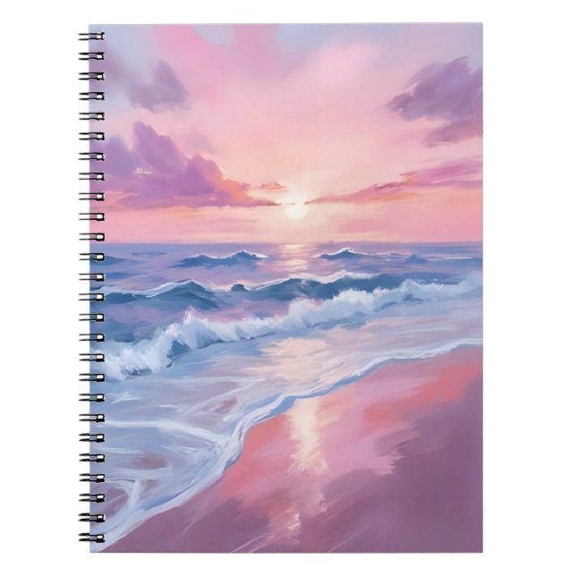 Cotton Candy Beach | Pink Ocean Waves Painting Notizblock (Vorderseite)