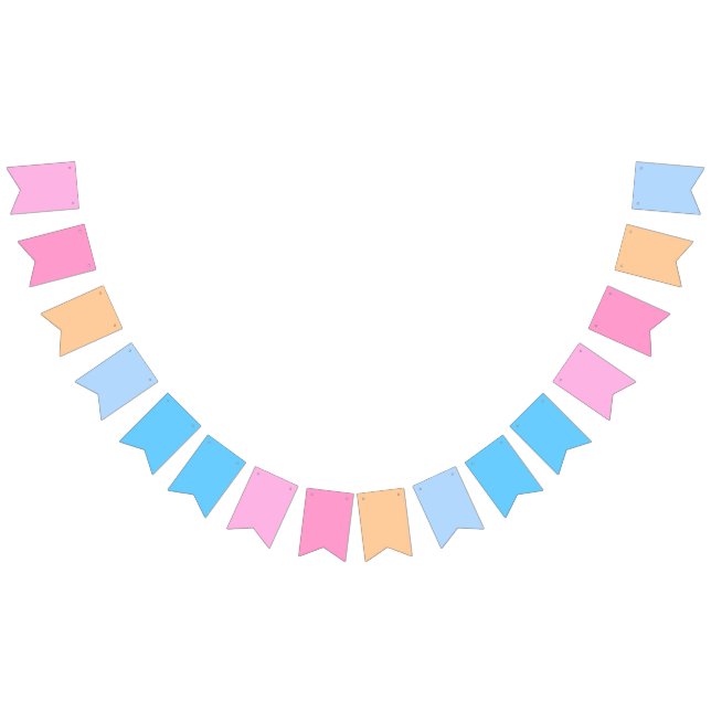 Cotton Candy bis Bubblegum Blue Gradient Wimpelkette (Alle)