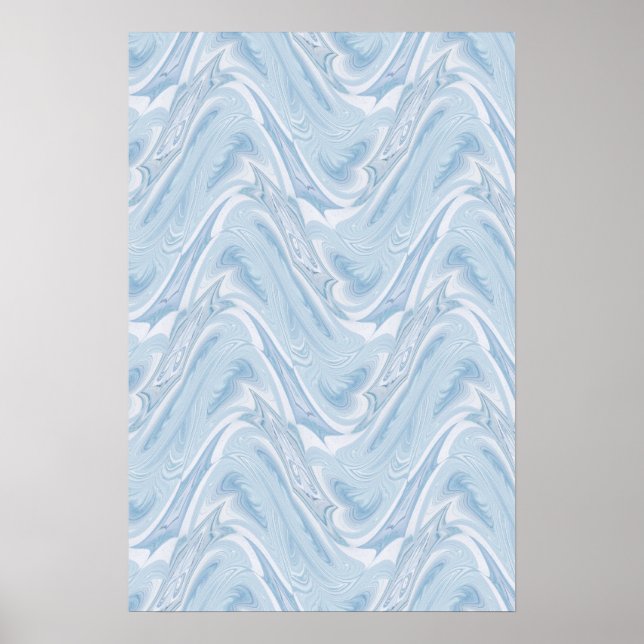 Cotton Candy Blue Abstrakt Poster (Vorne)