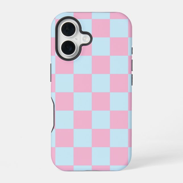 Cotton Candy Checkerboard iPhone 16 Hülle (Rückseite)