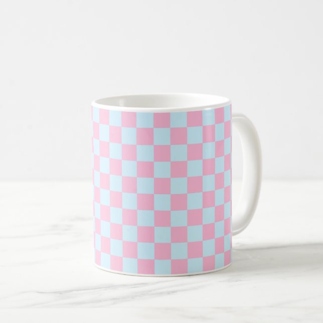 Cotton Candy Checkerboard Kaffeetasse (VorderseiteRechts)