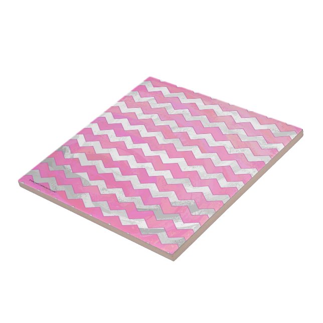 Cotton Candy Chevon Pattern Fliese (Seite)