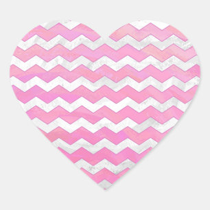 Cotton Candy Chevon Pattern Herz-Aufkleber