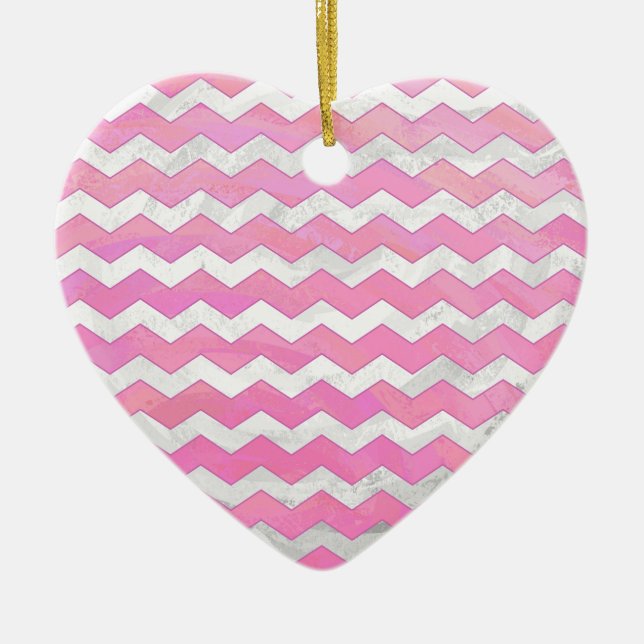 Cotton Candy Chevon Pattern Keramikornament (Vorne)
