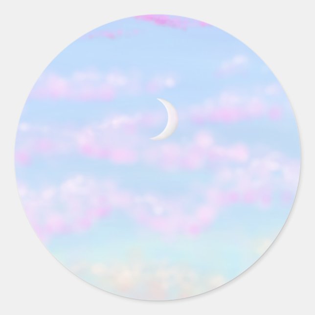 Cotton Candy Clouds Abend Magnet Runder Aufkleber (Vorderseite)