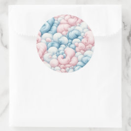 Cotton Candy Clouds Runder Aufkleber