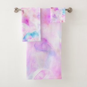 Cotton Candy Colors Watercolor Glam Badhandtuch Set