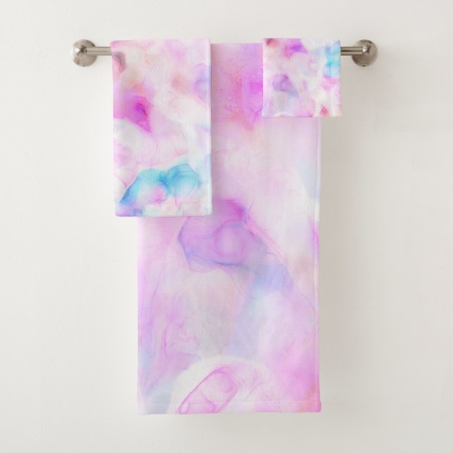 Cotton Candy Colors Watercolor Glam Badhandtuch Set (Insitu)