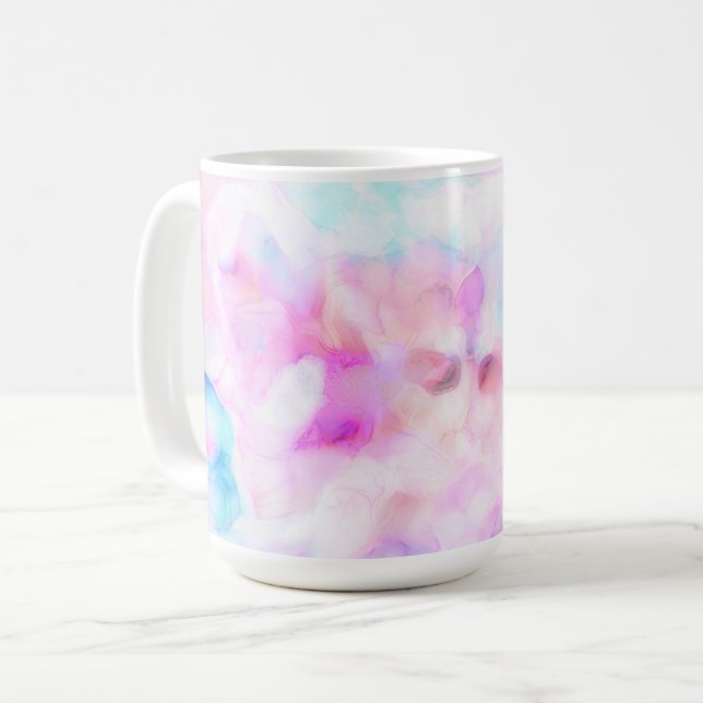 Cotton Candy Colors Watercolor Glam Kaffeetasse (Vorderseite Links)