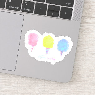 Cotton Candy, Dessert, Leckereien, rosa Baumwollbo Aufkleber