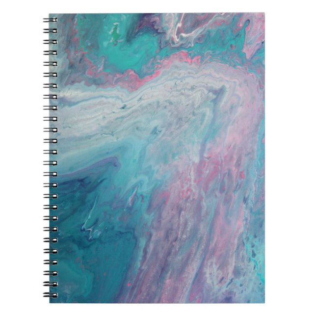 Cotton Candy Dreams Fluid Art Notizblock (Vorderseite)