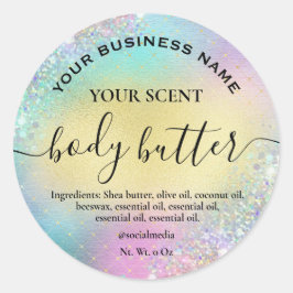 Cotton Candy farbige Gold Body Butter Labels Runder Aufkleber