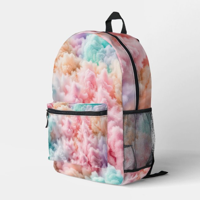 Cotton Candy Fluff Bedruckter Rucksack (Rückseitige Ecke Rechts)
