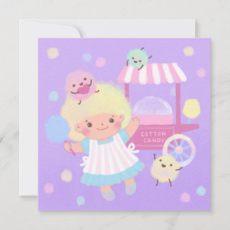 Cotton Candy Girl mit Sweet Fluffy Monsters Einladung
