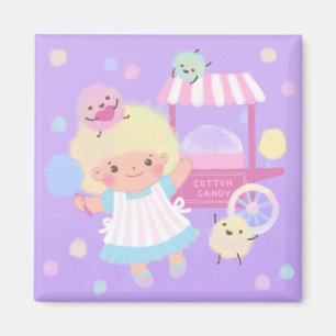 Cotton Candy Girl mit Sweet Fluffy Monsters Magnet