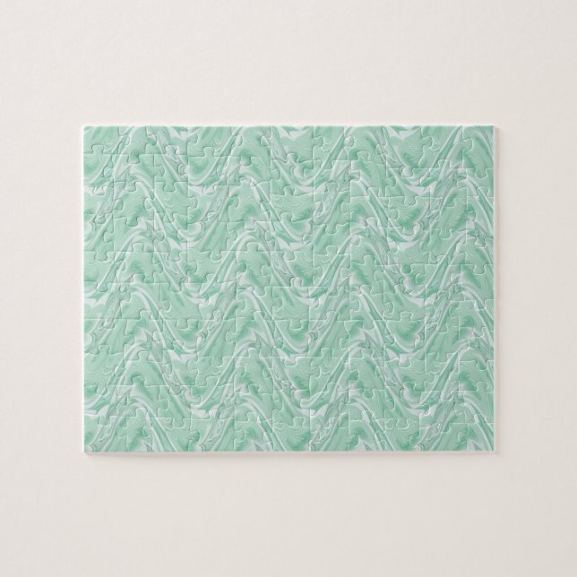 Cotton Candy Green Abstrakt Puzzle (Horizontal)
