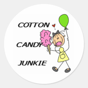 Cotton Candy Junkie Runder Aufkleber
