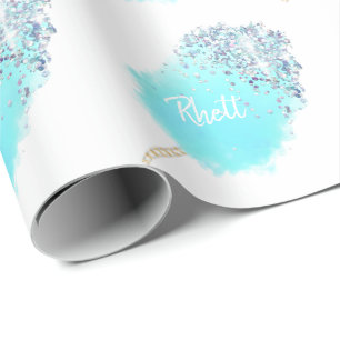 Cotton candy niedlich blauen Glitzer aussehen Geschenkpapier