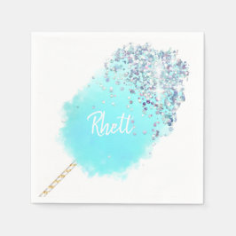Cotton candy niedlich blauen Glitzer Look Serviette