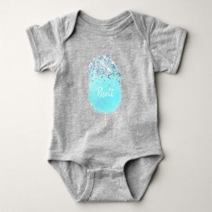 Cotton candy niedlich blauen und grauen Glitzer au Baby Strampler