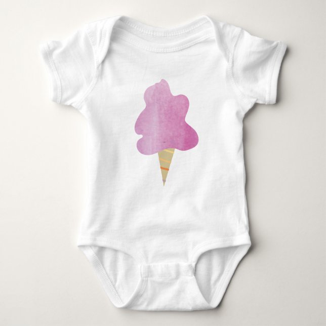 Cotton Candy Pastell Hand Drawn Baby Bodysuit Strampler (Vorderseite)