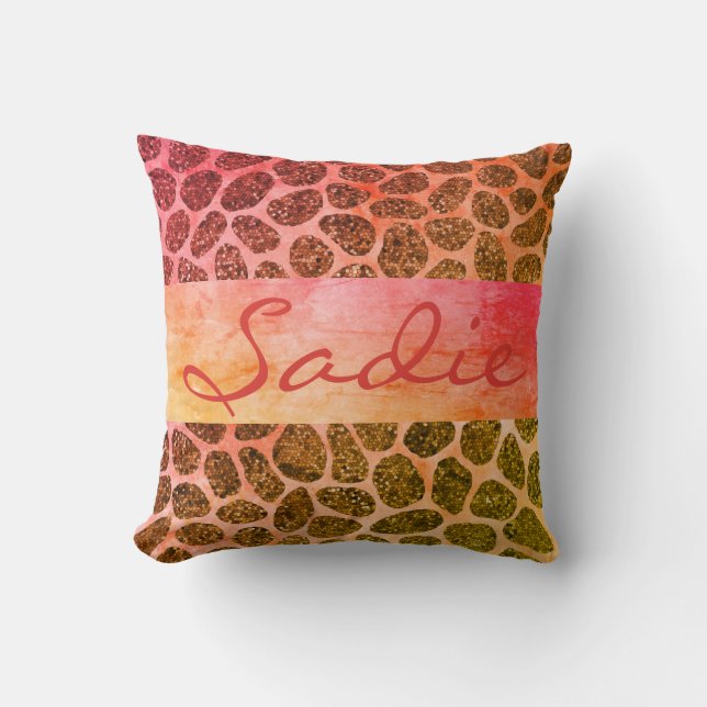 Cotton Candy Patchwork Animal Print Kissen (Vorderseite)