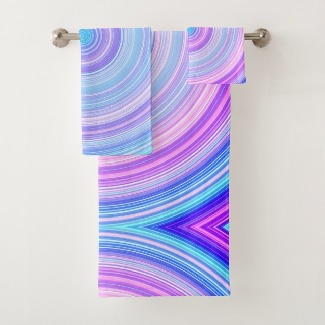 Cotton Candy Pink Blue Badhandtuch Set (Insitu)