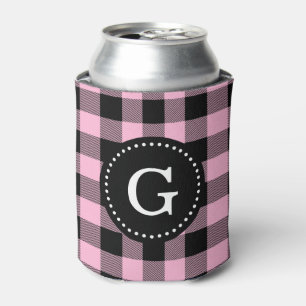 Cotton Candy Pink Buffalo Karo Kariert 1I Monogram Dosenkühler