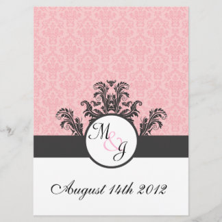 Cotton Candy Pink Damask Wedding Einladung