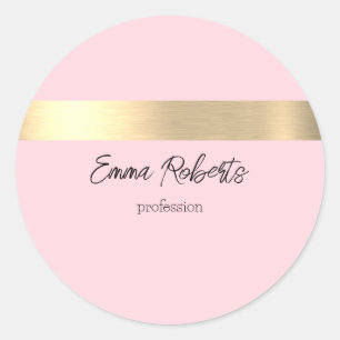 Cotton Candy Pink Gold Foil Rustikale Imitate Runder Aufkleber