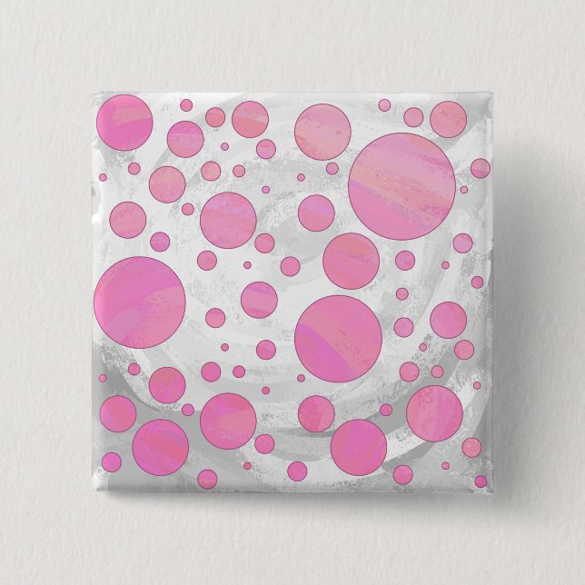 Cotton Candy Pink Polka Dot Button (Vorderseite)